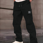 A pair of men's Arenzza cargo pants with multiple pockets, straight-leg style, made of durable clothing and accessories fabric.