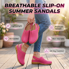 A pair of Arenzza women's casual perforated wedge slingback sandals with open toes and ankle straps for summer wear.