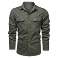 Men's long sleeve cotton workwear shirt by Arenzza, shown in durable, comfortable fabric perfect for everyday work.