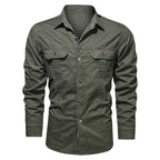 Men's long sleeve cotton workwear shirt by Arenzza, shown in durable, comfortable fabric perfect for everyday work.