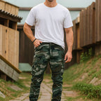 Arenzza rugged tactical work pants made of durable nylon-cotton fabric with multiple pockets, ideal for outdoor and work activities.