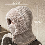 Aarenza 3-in-1 winter balaclava for women, showcasing versatile black and gray fleece-lined face mask and neck warmer combo.