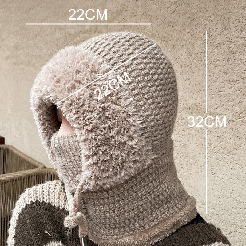 Aarenza 3-in-1 winter balaclava for women, showcasing versatile black and gray fleece-lined face mask and neck warmer combo.