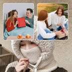 A woman wearing the Arenzza 3-in-1 winter balaclava, showcasing its versatile design for cold weather protection and warmth.