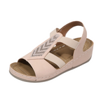 A pair of Arenzza summer rhinestone wedge sandals for women featuring open toes, ankle straps, and sparkling embellishments.
