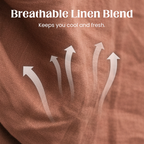 Aarenza breathable linen blend V-neck top and matching pants suit, featuring a relaxed fit and light, airy fabric.