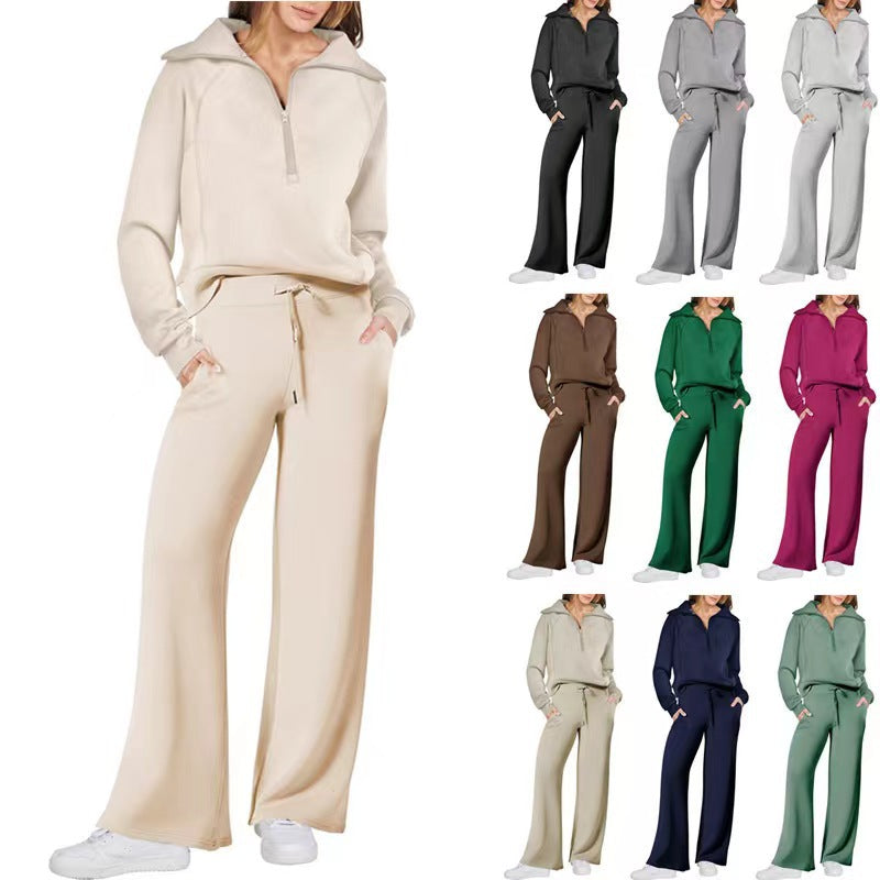 Aarenzza women's two-piece casual sweatsuit set featuring a comfortable hoodie and matching joggers, perfect for relaxed everyday wear.