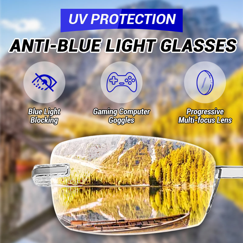 A pair of Arenzza anti-blue light safety glasses with clear lenses and black frames, designed for eye protection and style.