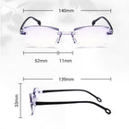 A pair of Arenzza anti-blue light safety glasses with clear lenses and black frames, designed for eye protection during screen time.