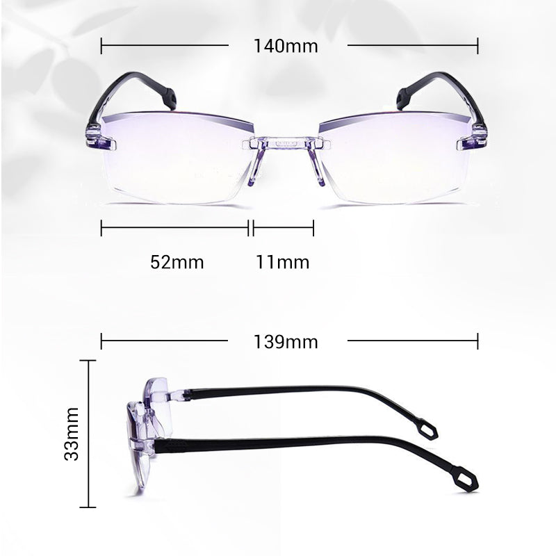 A pair of Arenzza anti-blue light safety glasses with clear lenses and black frames, designed for eye protection during screen time.