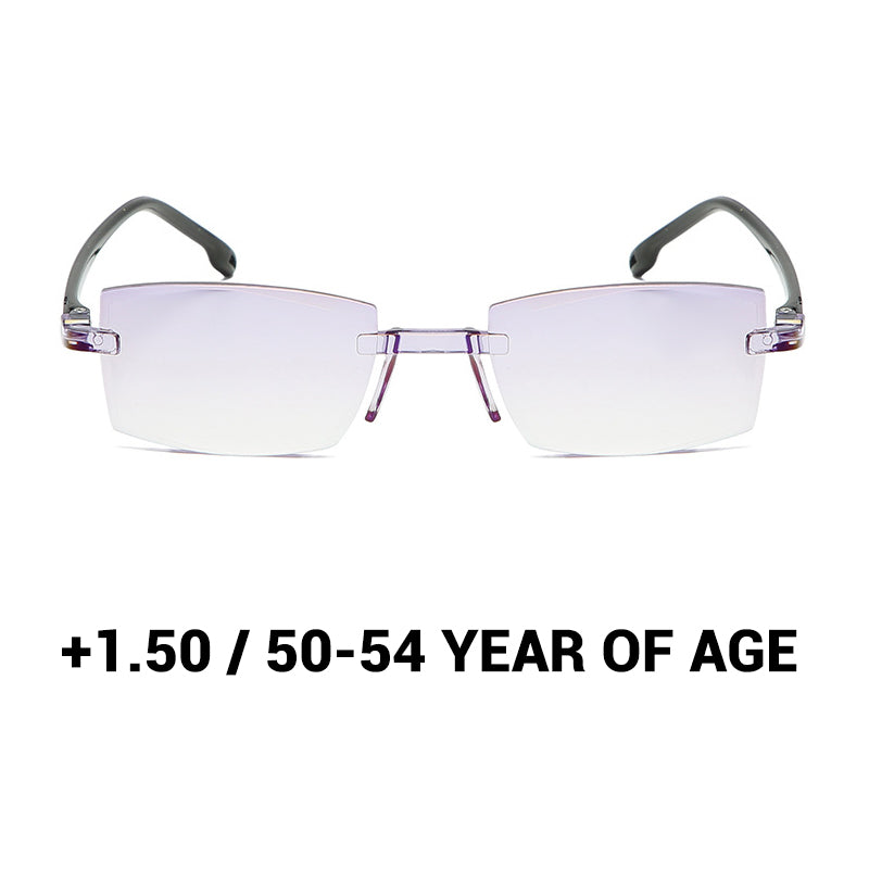 Arenzza anti-blue light safety glasses with clear lenses and black frames, designed to protect eyes from digital screen blue light.