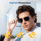 A pair of Arenzza men's frameless polarized sunglasses with high-definition lenses, stylish design, and sleek frame.