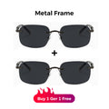 A pair of men's stylish frameless polarized sunglasses by Arenzza with high-definition lenses, displayed on a plain background.