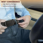 A brown leather ratchet belt with adjustable buckle from Arenzza, designed for men's clothing and accessories.