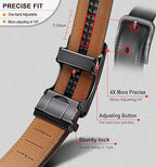 Arenzza leather ratchet belt with adjustable buckle, ideal for fathers, featuring a sleek black design and durable leather strap.