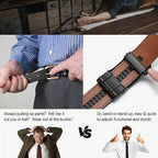 Arenzza leather ratchet belt with adjustable buckle, stylish men's clothing and accessories accessory for father or special occasion.