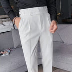 Men's solid color straight casual trousers by Arenzza, featuring a relaxed fit and clean design, suitable for everyday wear.
