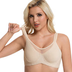 Arenzza women's plus size sheer full coverage bra in elegant design, featuring delicate lace and supportive fit.