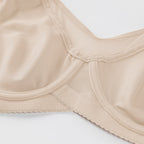 Arenzza women's elegant sheer full coverage plus size bra in black, featuring smooth fabric and supportive design.