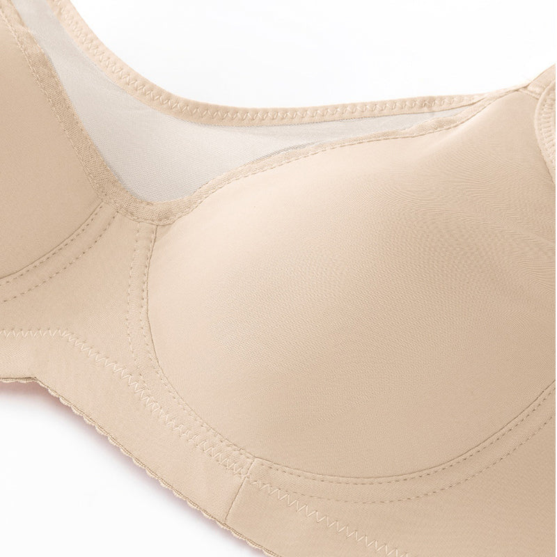 Aarenza women's sheer full coverage plus size bra in elegant design, showcasing the soft fabric and supportive fit.