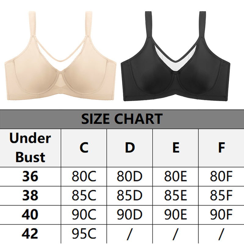 Aarenza women's sheer full coverage plus size bra in elegant design, featuring smooth fabric and supportive fit.