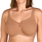 Arenzza women's plus size sheer full coverage bra in elegant design, showcasing soft, supportive lingerie for plus size women.