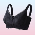 A women's Arenzza lace posture support bra with front closure, designed for comfort and support, featuring delicate lace details.