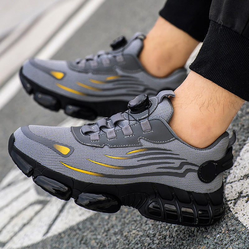 Arenzza non-slip safety shoes with shock-absorbing studs, featuring a durable design for safety and comfort.