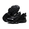 Arenzza non-slip safety shoes with shock-absorbing studs, showcasing durable footwear with safety features and textured soles.