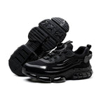 Arenzza non-slip safety shoes with shock-absorbing studs, showcasing durable footwear with safety features and textured soles.