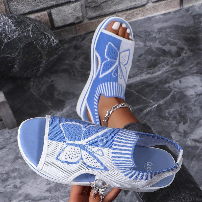 Women's casual peep-toe platform beach sandals by Arenzza, featuring comfortable open-toe design and stylish summer footwear.