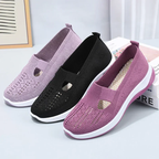 A pair of Arenzza women's orthopedic walking shoes with breathable fabric and non-slip soles for middle-aged and elderly women.