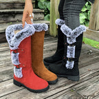A pair of women's thick plush mid-calf snow boots by Arenzza with cozy fur lining and durable winter sole, perfect for cold weather.