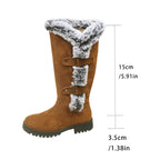 Women's thick plush mid-calf snow boots by Arenzza, featuring cozy lining and durable waterproof exterior for winter wear.