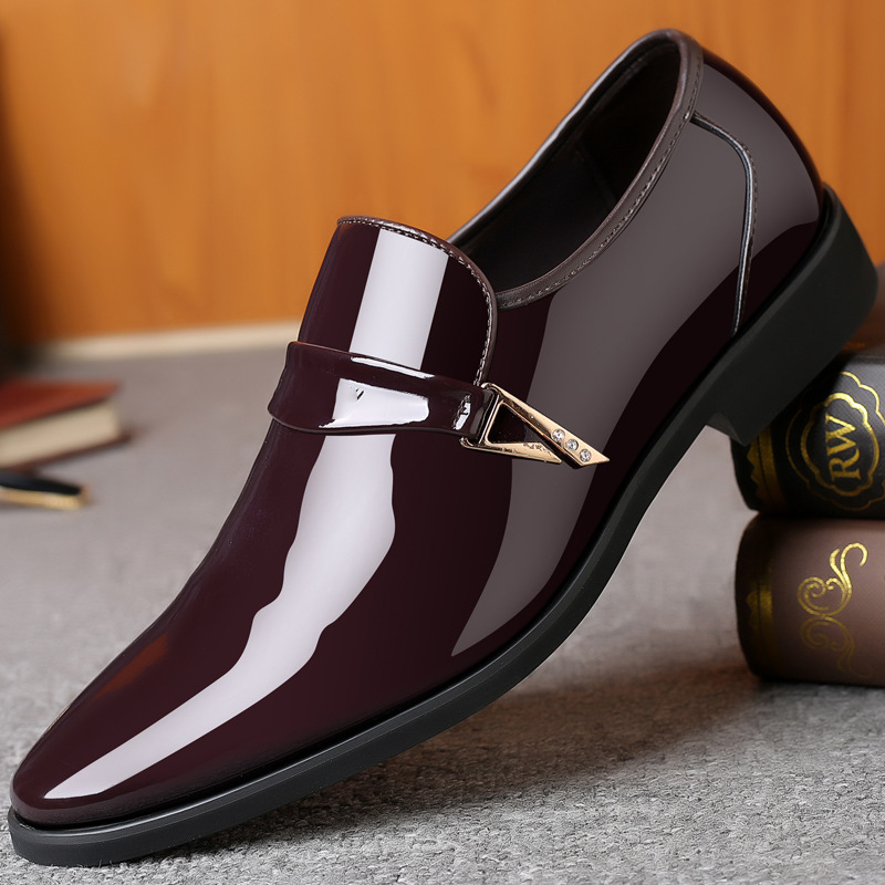 Men's classic Arenzza business dress shoes in black leather, featuring sleek design and polished finish.