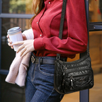 Arenzza women's soft PU leather crossbody bag with multiple pockets, stylish and functional accessory for everyday use.
