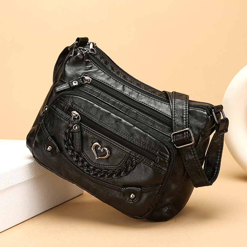 Arenzza women's soft PU leather crossbody bag with multiple pockets, stylish accessory for everyday use, shown in the image.
