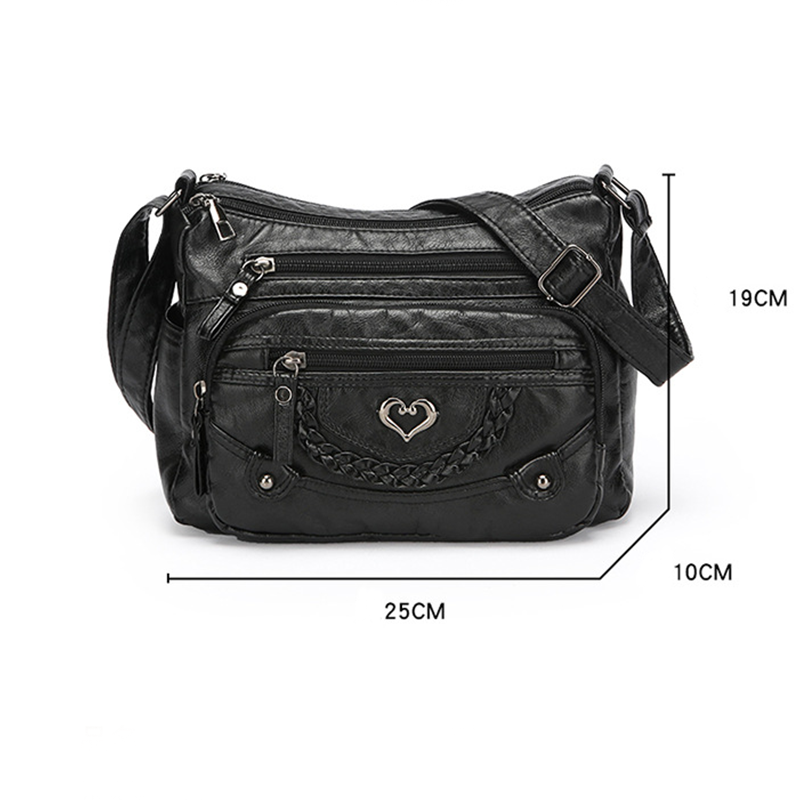 A women's Arenzza soft PU leather crossbody bag with multiple pockets, in a stylish design suitable for everyday use.