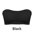 Aarenza women's strapless wireless bra with non-slip design and crossover side closure, in purple, shown on a hanger.