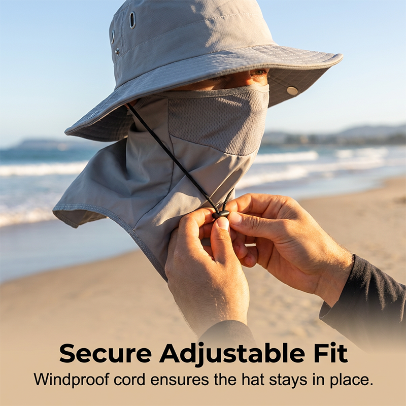 Arenzza breathable fisherman hat with a detachable face mask, lightweight outdoor clothing and accessories for sun protection.