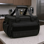 Heavy-duty 14-inch canvas tool bag by Arenzza with multiple pockets and reinforced handles for durable tool storage.
