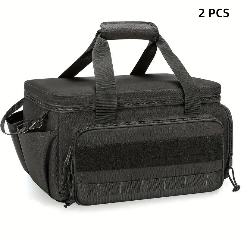 Arenzza 14-inch heavy-duty canvas tool bag with multiple pockets and sturdy handles for carrying tools and accessories.