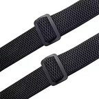 A pair of men's Arenzza X-back suspenders with hook clips, shown hanging on a white background, highlighting the adjustable straps.