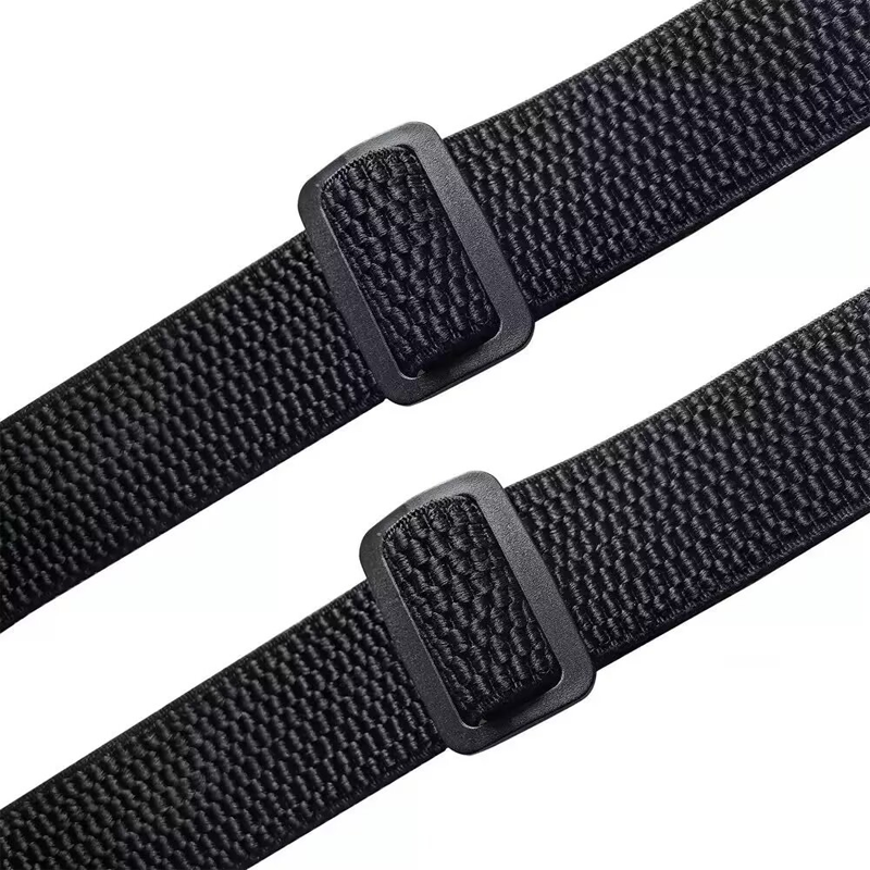 A pair of men's Arenzza X-back suspenders with hook clips, shown hanging on a white background, highlighting the adjustable straps.
