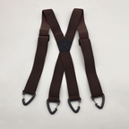 A pair of men's Arenzza X-back suspenders with hook clips, shown on a plain background, highlighting their adjustable straps and metal clips.