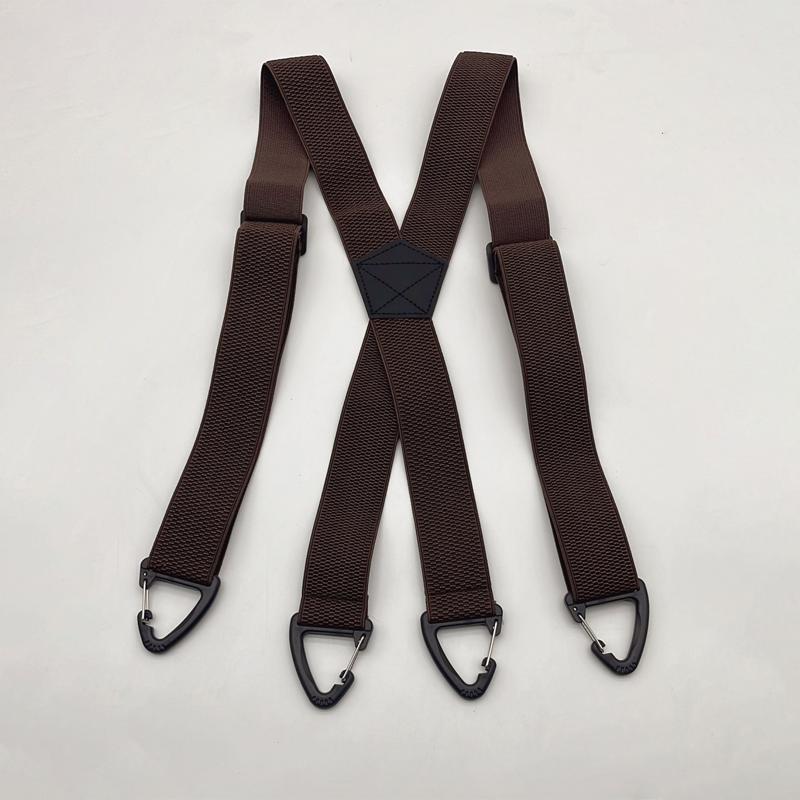 A pair of men's Arenzza X-back suspenders with hook clips, shown on a plain background, highlighting their adjustable straps and metal clips.