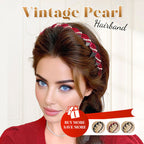 Vintage high cranium artificial pearl hairband by Arenzza with elegant design and shiny pearl accents.