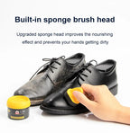 Arenzza leather repair cream liquid shoe polish in a small jar, used for restoring and shining leather shoes and accessories.