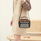 Aarenza vintage stylish handheld shoulder bag with a sleek design, featuring a leather strap and classic silhouette.