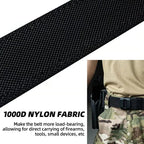 Men’s EDC nylon tactical belt by Arenzza with adjustable strap and sturdy buckle, designed for everyday carry and outdoor use.